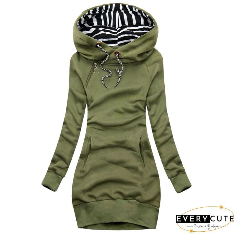 Autumn and Spring Womens Fashion Long Hoodie Slim Fit Dress Popular Hoodie Hooded Womens Long Sleeve Sweater Dress S-3XL