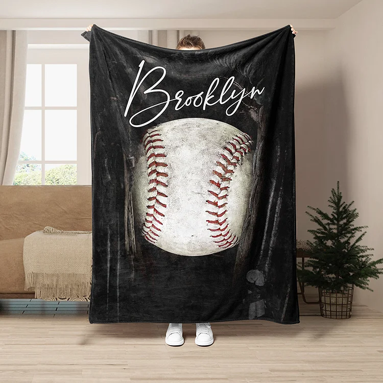 Personalized Baseball Softball Blanket | BKKid675