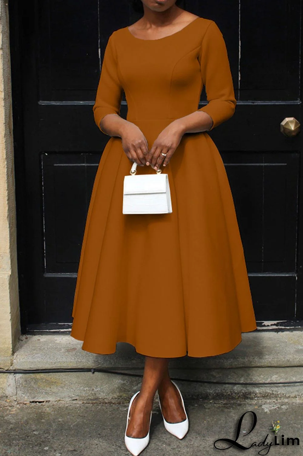 Pink Casual Elegant Solid Patchwork O Neck A Line Dresses