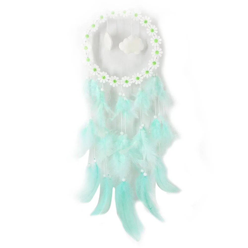 LED Flower Cloud Feather Dreamcatcher String Light Decorative Lamp (Green)