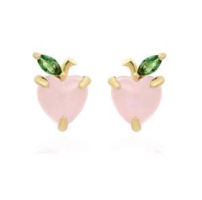1 Pair Cute Minimalist Fruit Plating Diamond Copper Ear Studs