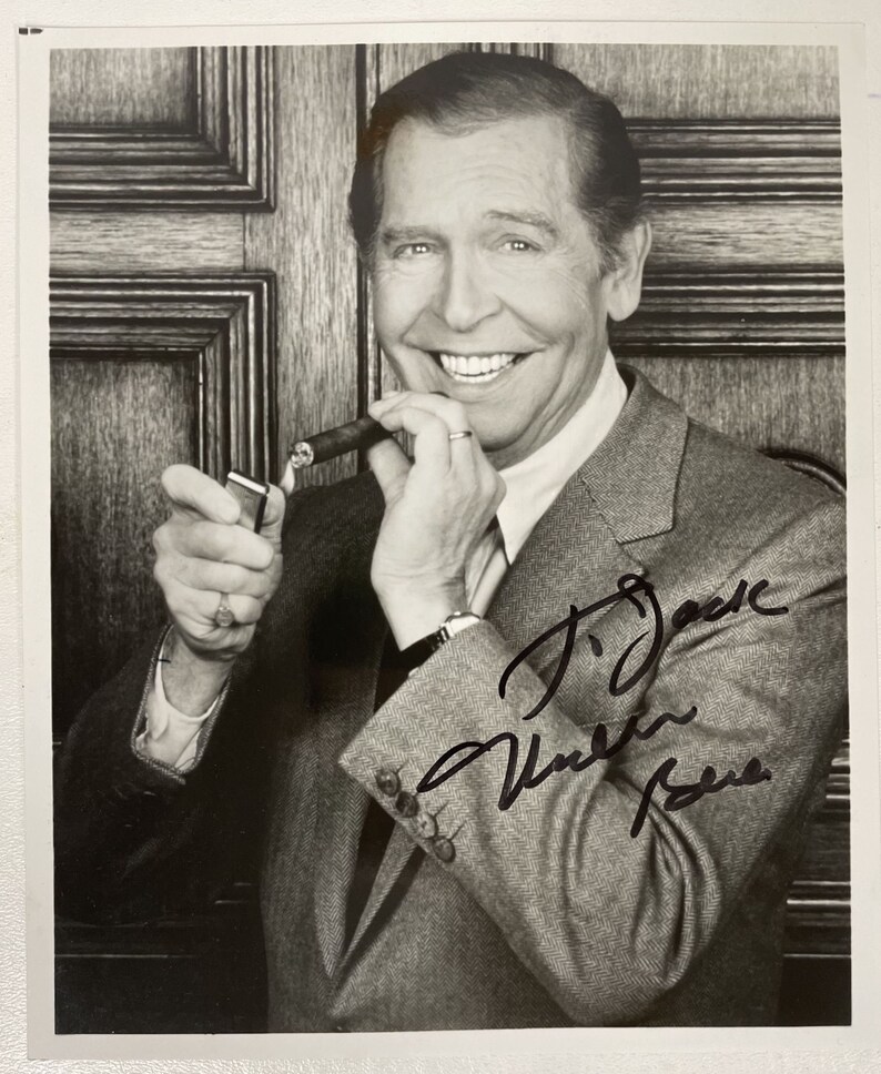 Milton Berle (d. 2002) Signed Autographed Glossy 8x10 Photo Poster painting - COA Matching Holograms