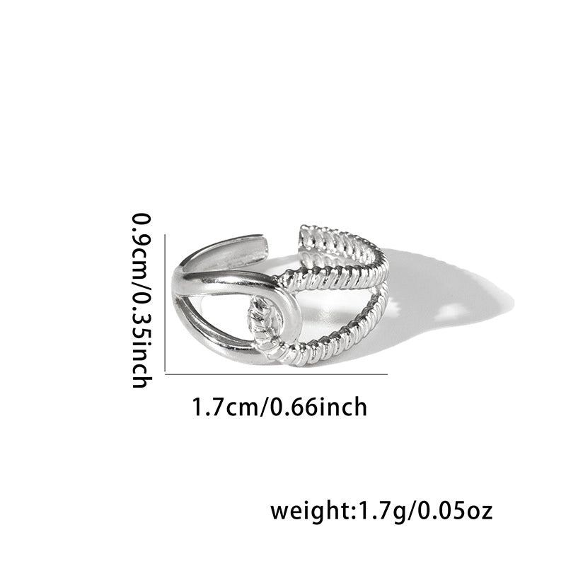 Casual Minimalist Leaf Titanium Steel Plating Open Rings