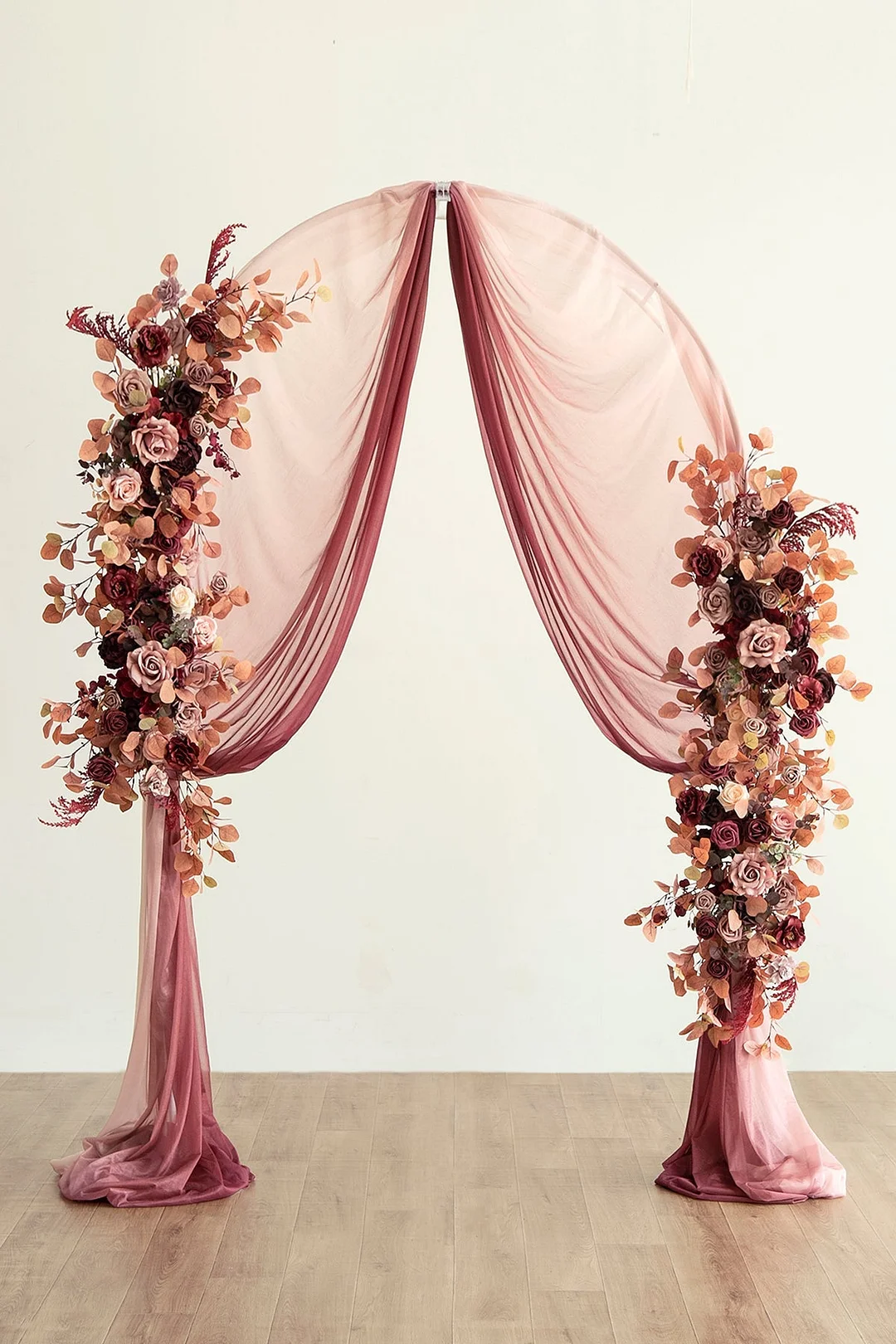 Free-Combined Arbor Arch Flower Decor in Burgundy & Dusty Rose