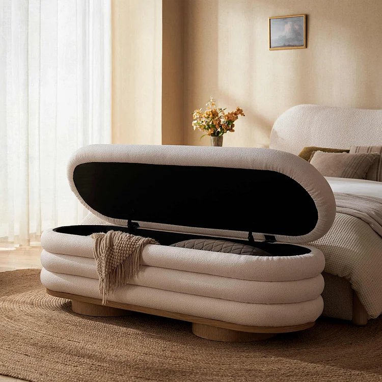 Freida Performance Boucl&eacute; Storage Bench