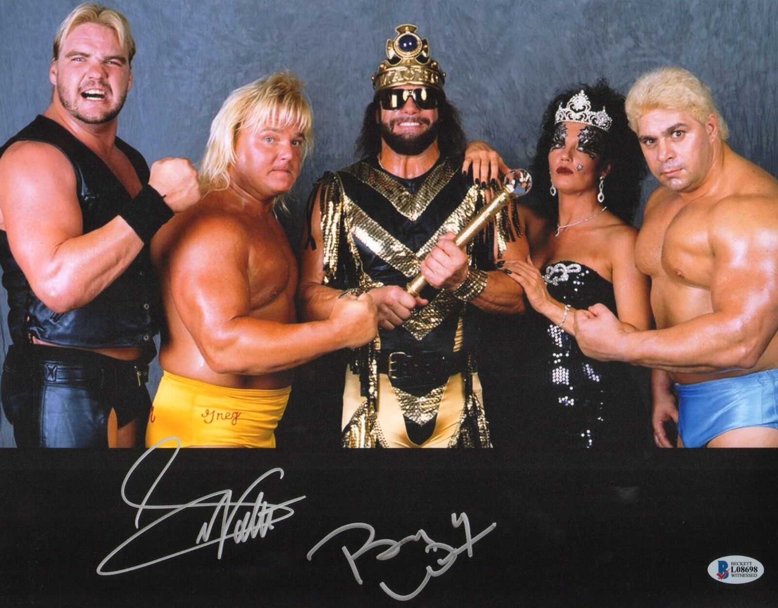 Barry Windham & Greg Valentine Signed 11x14 Photo Poster painting BAS Beckett COA WWE Autograph