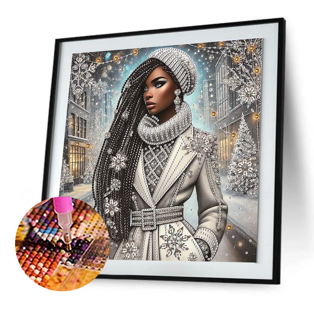 Diamond Painting - Partial Special Shaped Drill - Winter Black Beauty(Canvas|30x30cm)