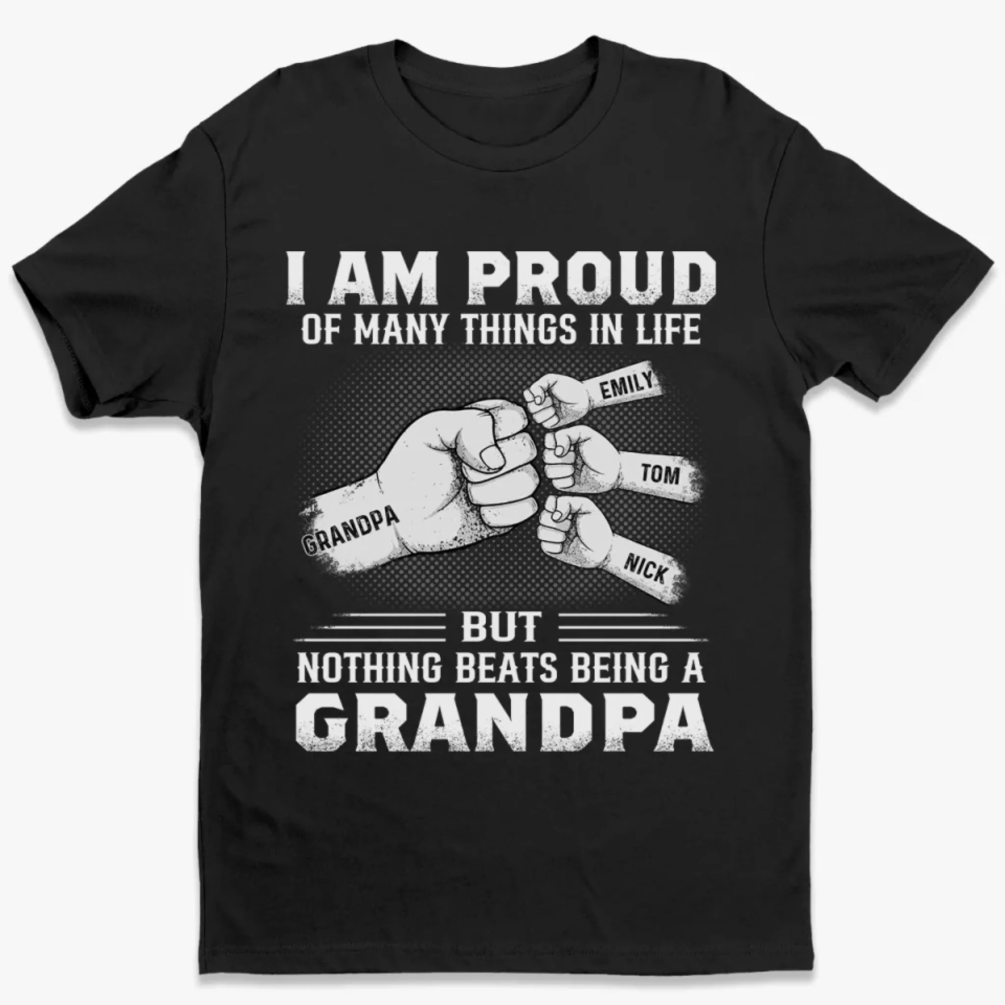 Loveyoufancy I Am Proud Of Many Things In Life But Nothing Beats Being A Father - Family Personalized Custom Unisex T-shirt, Premium T-shirt, Hoodie - Father's Day, Gift For Dad, Grandpa
