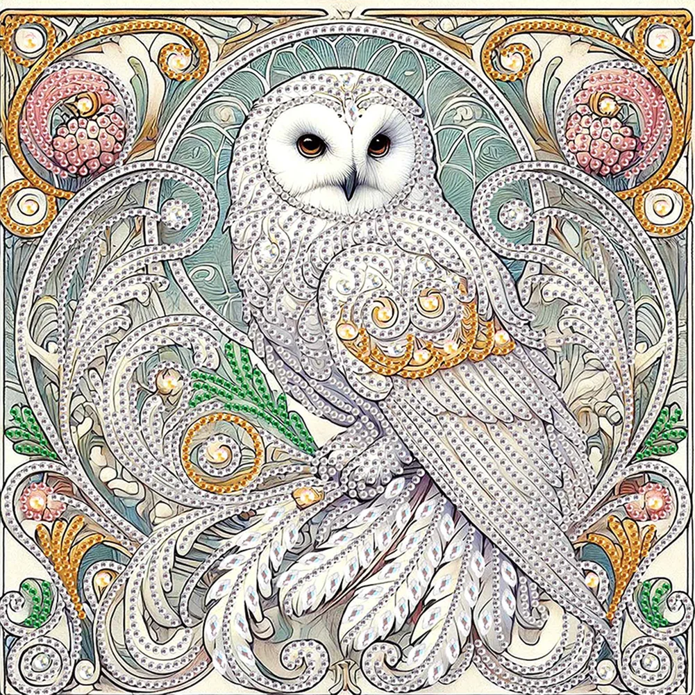 Diamond Painting - Partial Special Shaped Drill - Owl(Canvas|30*30cm)