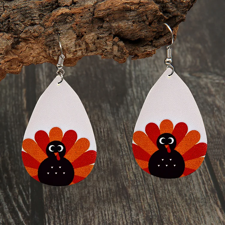 1 Pair Thanksgiving Turkey Earring Pendant Drop Dangle for Women Charm Gift