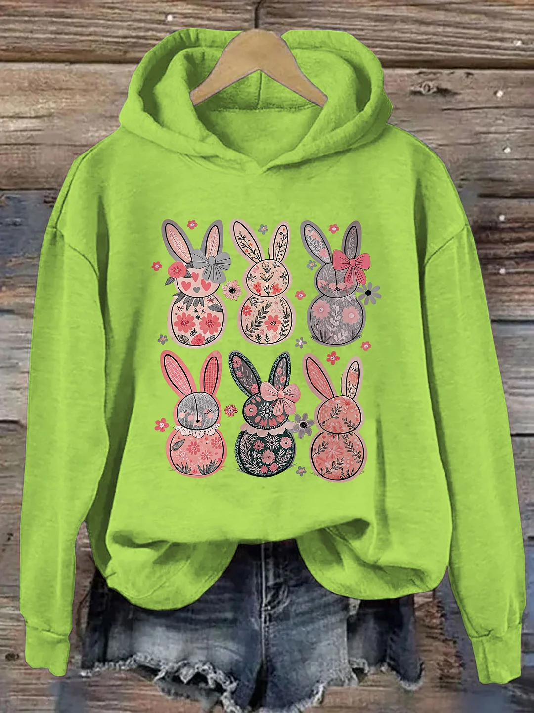 Coquette Easter Bunny Floral Hoodie