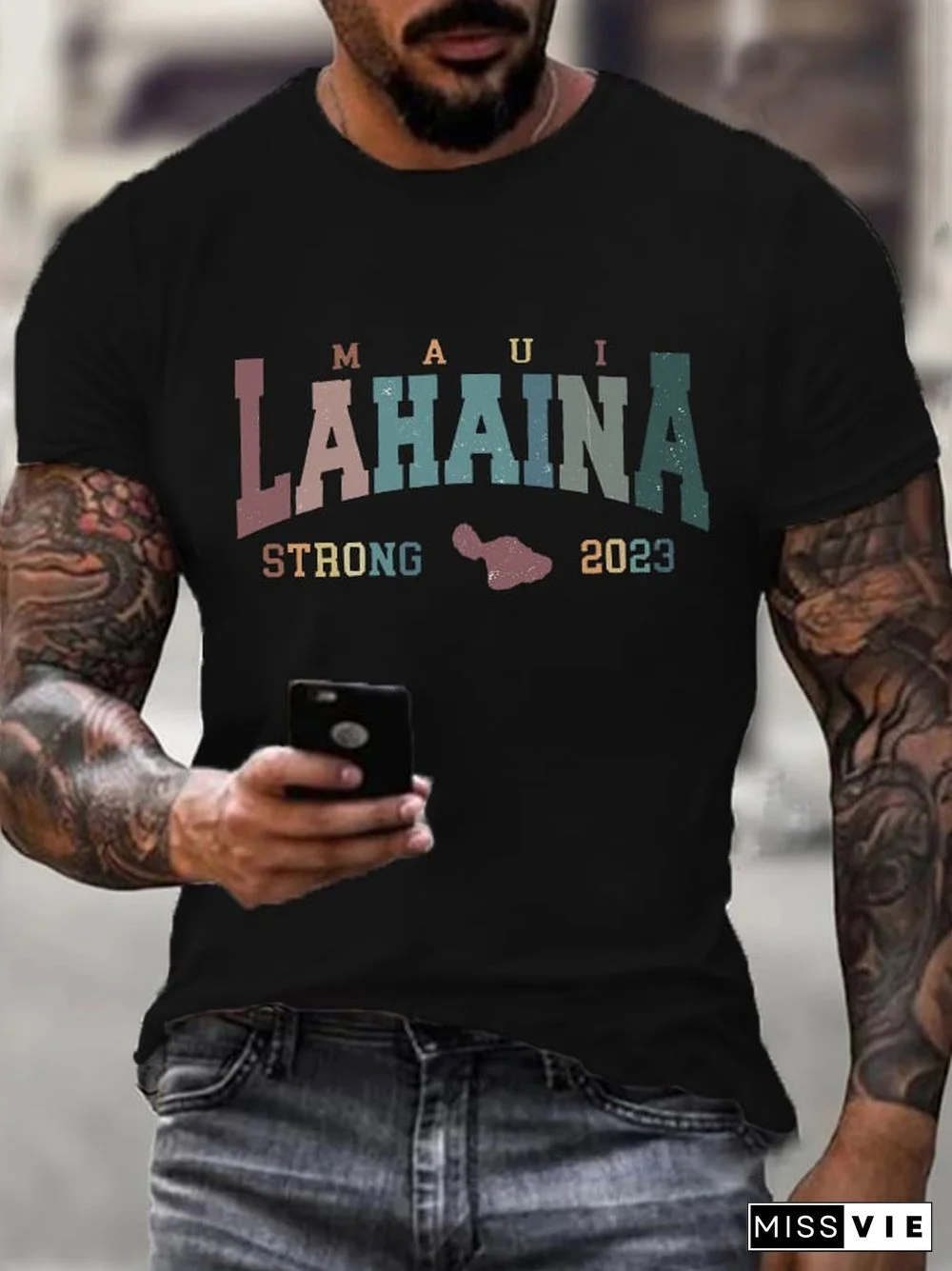 Men's 'Maui Lahaina Strong 2023' Print T-Shirt