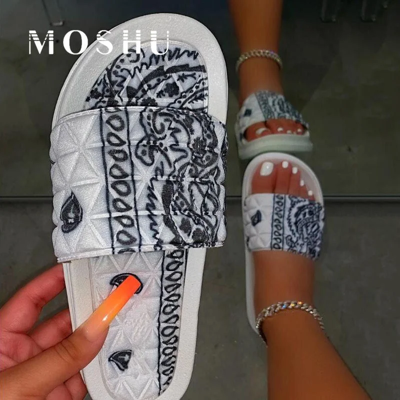 Summer Sandals Women 2020 Bandana Shoes Woman Cork Sandals Flat Shoes Ladies Fashion Beach Sandles Shoes Women Sandalias Mujer