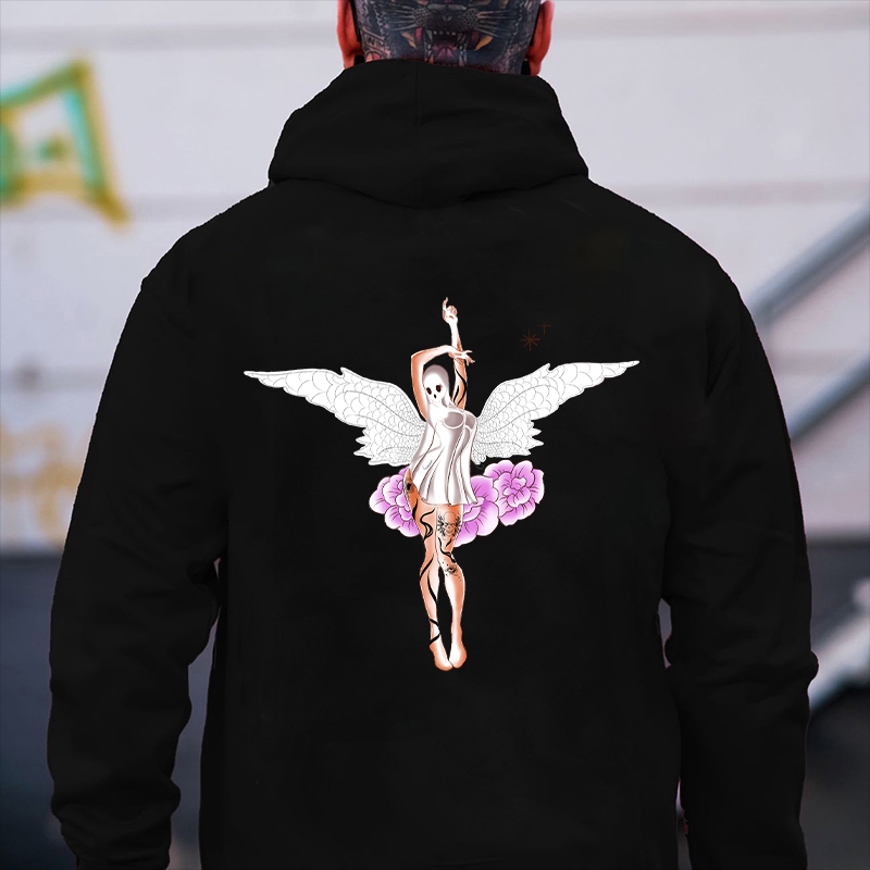 GHOST ANGEL Casual Graphic Print Hoodie