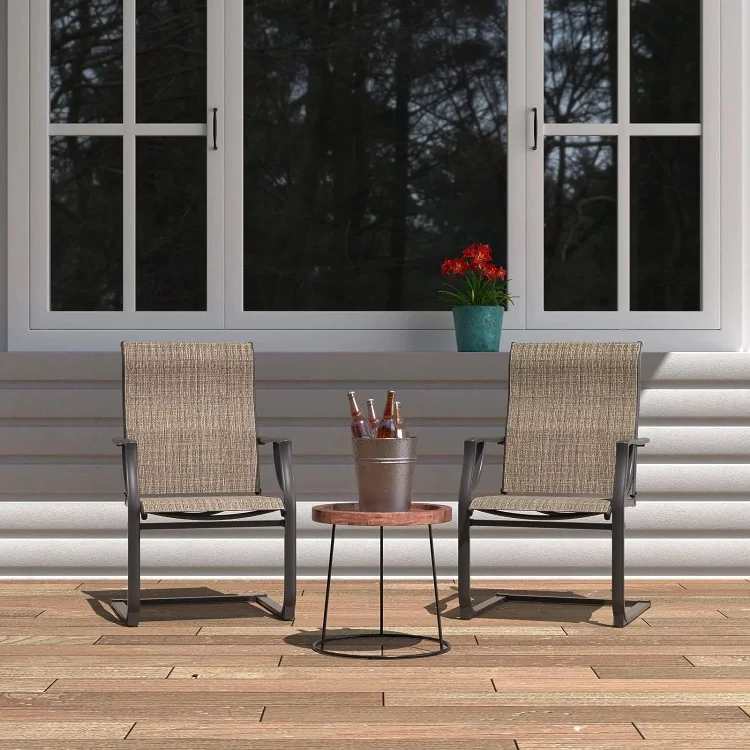 Amopatio Patio Chairs Set of 2, Outdoor Dining Chairs for All Weather, Breathable Garden Outdoor Furniture for Backyard Deck