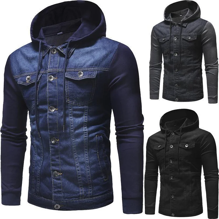 Men's Jeans Hooded Fall Denim Jacket