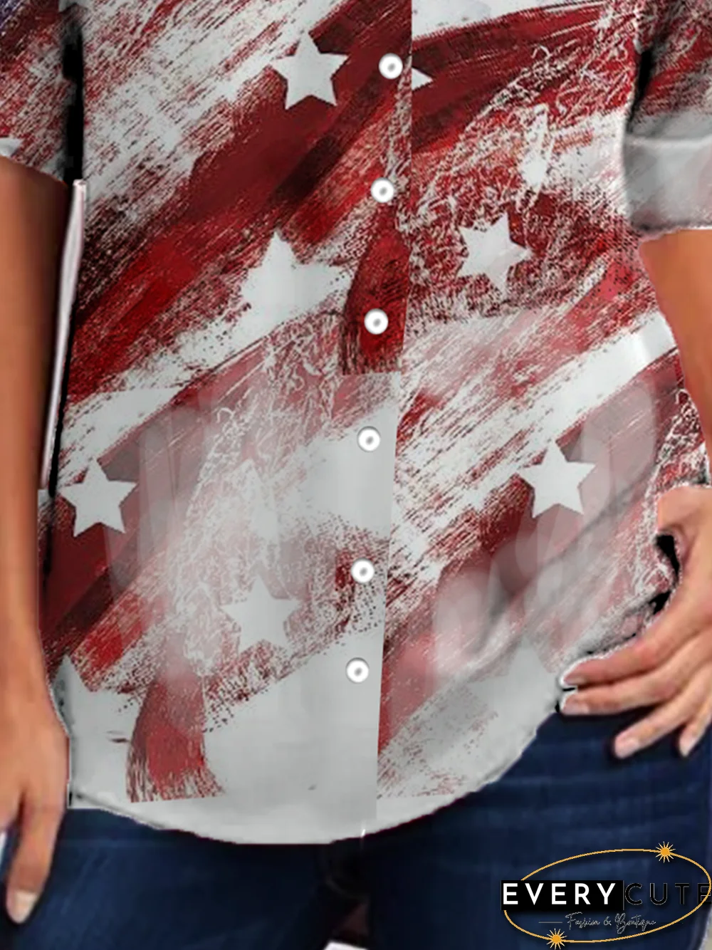 Vintage Long Sleeve Floral-Print T-shirt