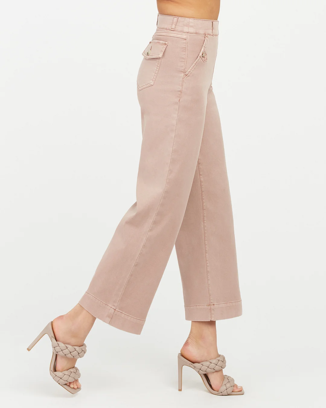 Stretch Twill Cropped Wide Leg Pant