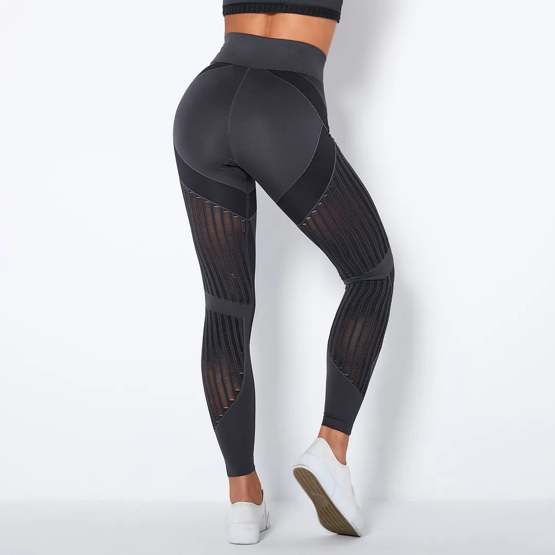 black ribbed split hem leggings details 