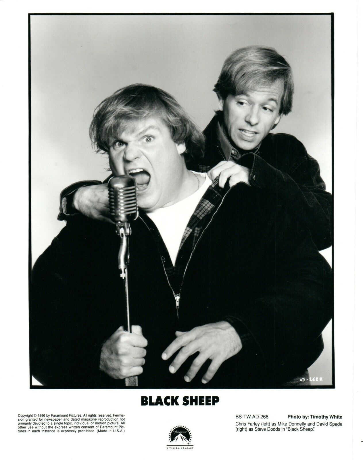 CHRIS FARLEY DAVID SPADE 8x10 Promo Press Photo Poster painting BLACK SHEEP Movie 1996 PARAMOUNT