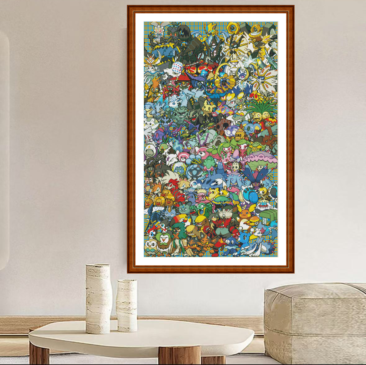 1set DIY Printed Cross Stitch Kit 【ZZ7070- Pok é mon Seventh Generation】printed (stamped) cross-stitch Painting Fairy Cross Stitch