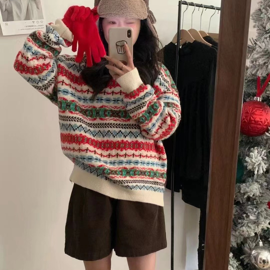 Chicfifth Sweater Women Winter Long Sleeve High Quality Autumn Vintage Top Knitted Cardigan