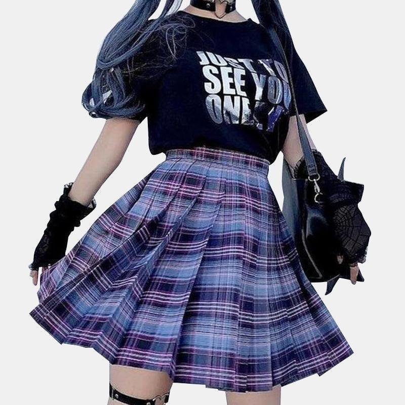 Purple Plaid Skirt