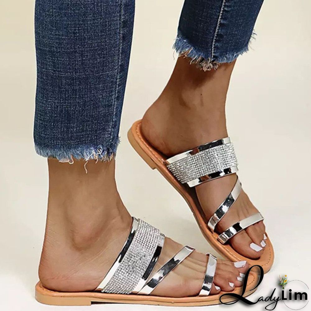 Silver Fashion Casual Patchwork Rhinestone Round Comfortable Out Door Shoes