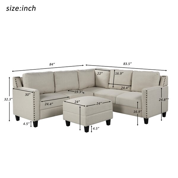 2 Piece Living Room Rivet Modern Upholstered Set With Cushions