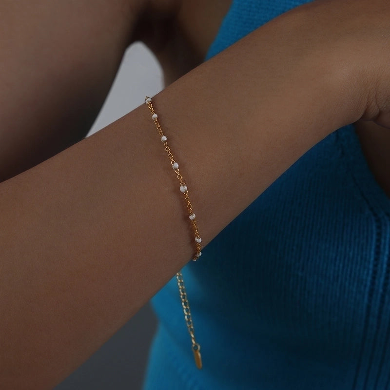 Bohemian Colorful Titanium Steel Enamel Plating 18k Gold Plated Bracelets Necklace