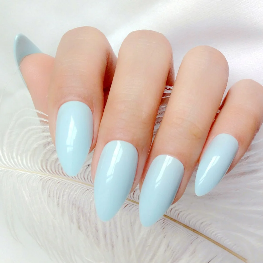 24Pcs Shiny Short Stiletto Fake Nails Artificial Red False Nails For Design DIY Full Cover Finger Tip Manicure Tools-Nail Inspo