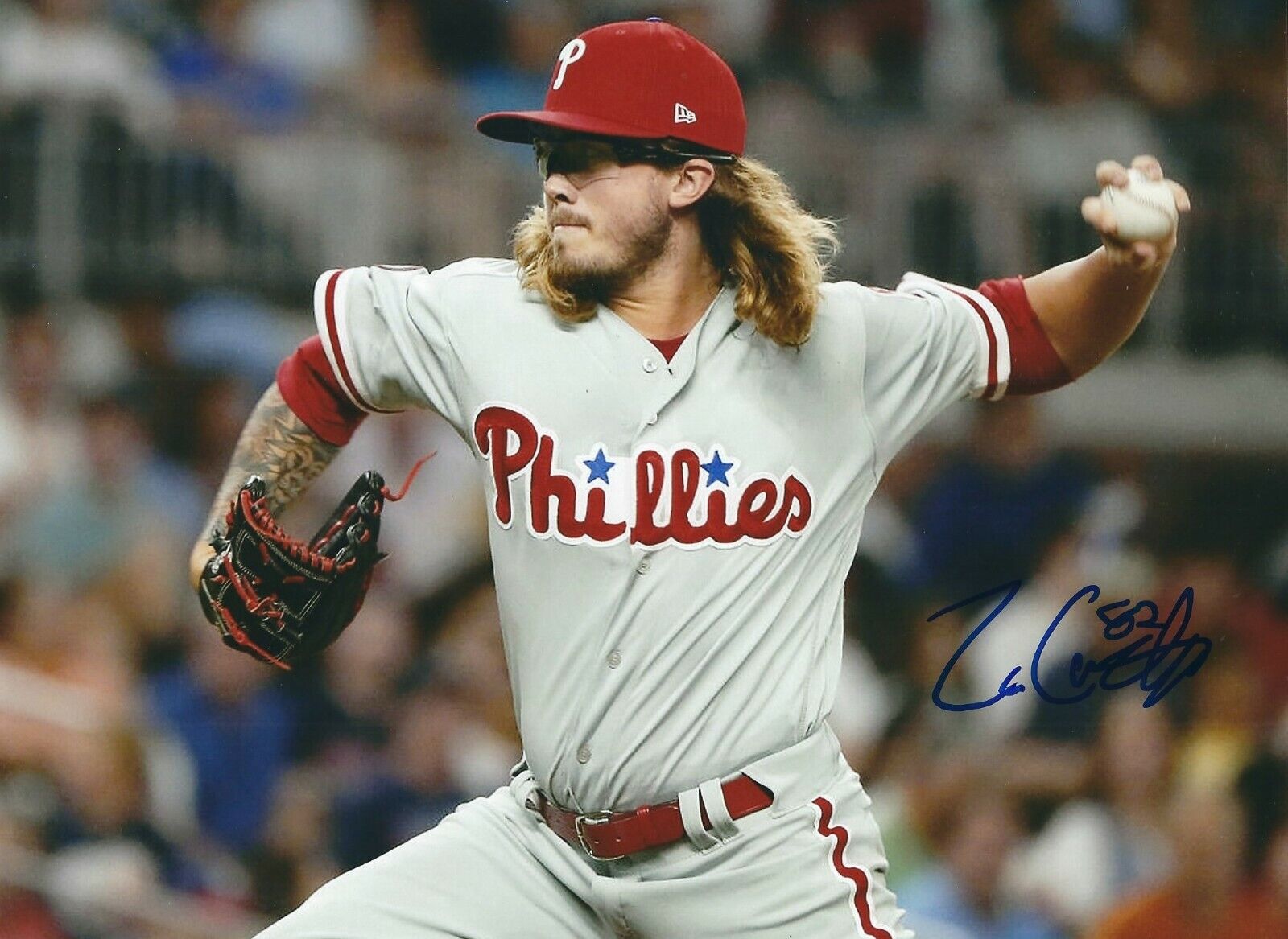 Autographed Zac Curtis 8X10 Philadelphia Phillies Photo Poster painting with COA