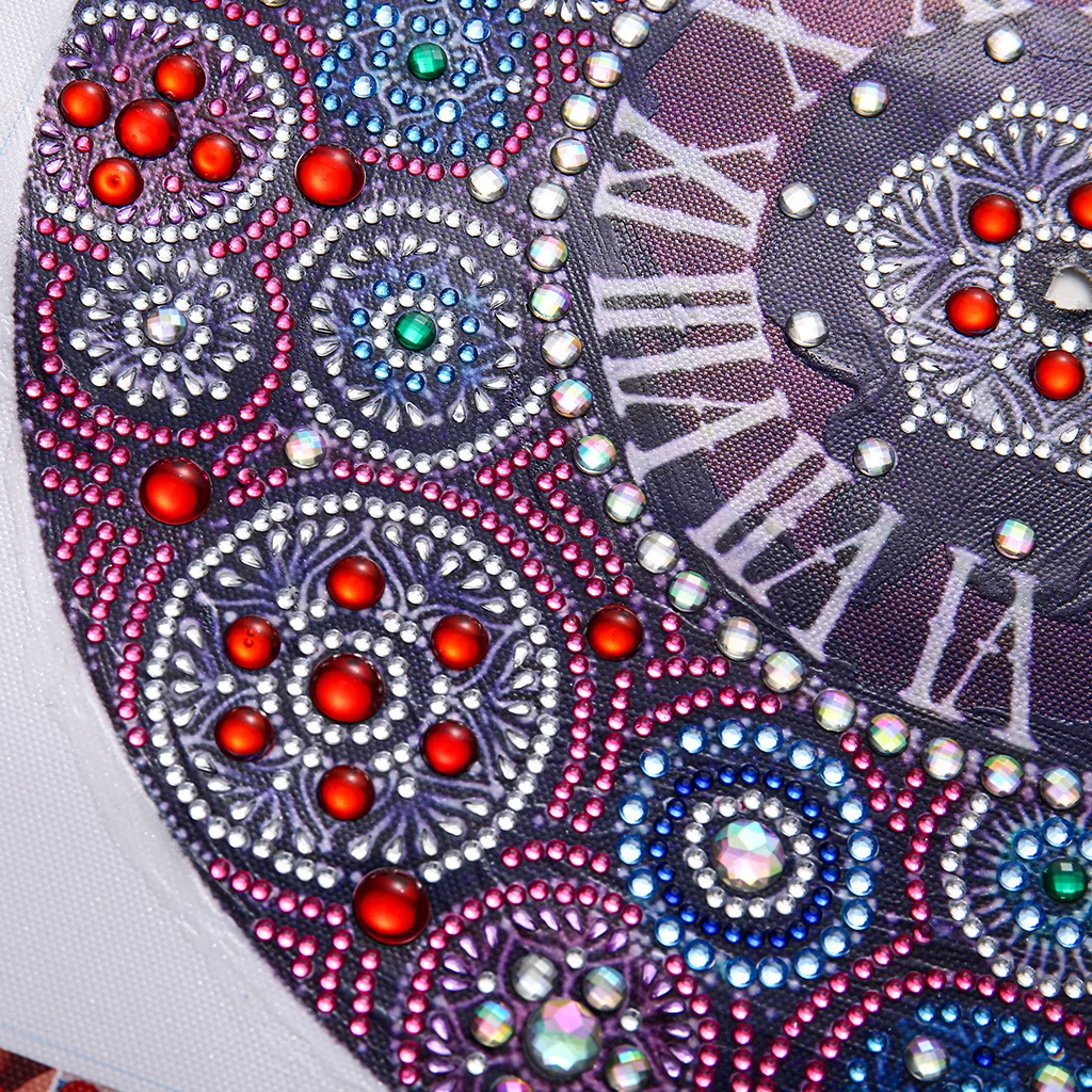 DIY Rhinestone Mandala Clock Part Special Shaped Diamond Painting Kit(35*35cm)