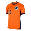 MALEN #18 Netherlands Home Soccer Jersey EURO 2024