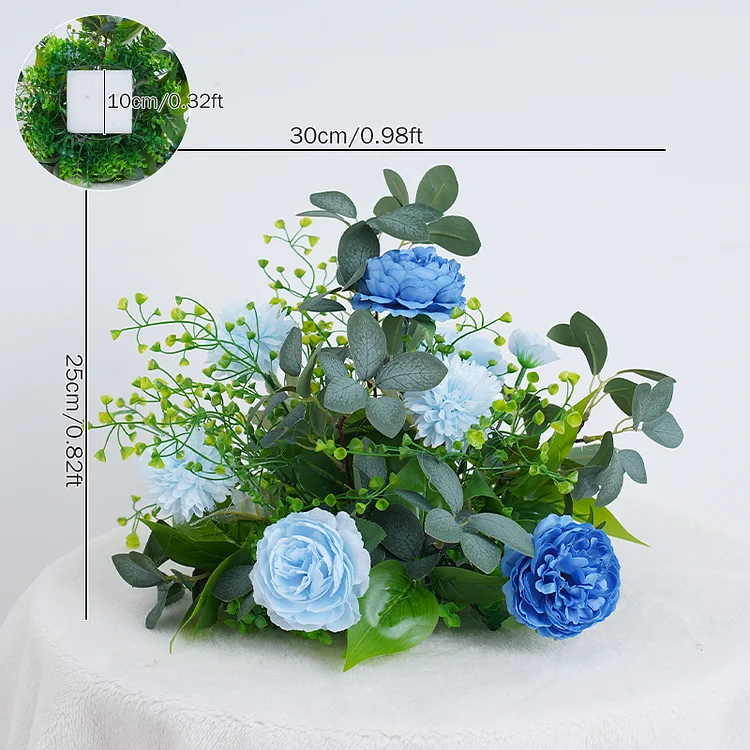 A8802 Haze Blue Table Sofa Runner Wedding Backdrop Frame Decor Floral Arrangement