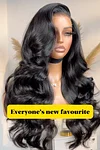 复制5x5 Lace Closure Wig Wavy Wig 24inches Black Hair Pre Plucked Human Hair Wig