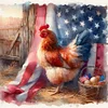 Diamond Painting-DIY Full Round Drill Independence Day Hen