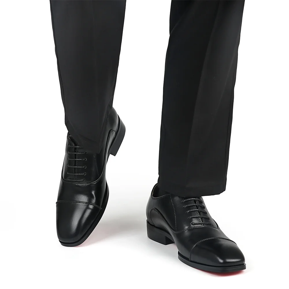 Merumote Gentleman's Oxford Shoes Red bottom Classic LaceUp Formal Party Shoes-MERUMOTE