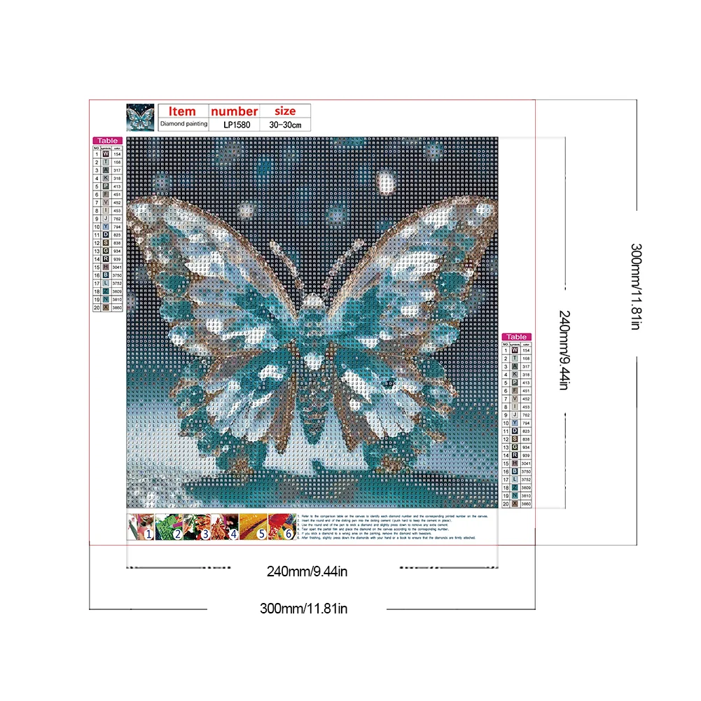 Diamond Painting - Full Round Drill - Butterfly(Canvas|30*30cm)