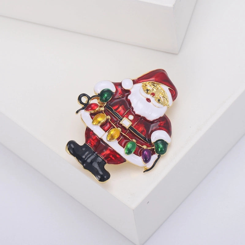 Casual Elegant Cute Pin Santa Claus Alloy Enamel Unisex Brooches