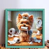 Toilet Puppy-11CT Stamped Cross Stitch 40*40cm/15.75*15.75in tapestrymarket