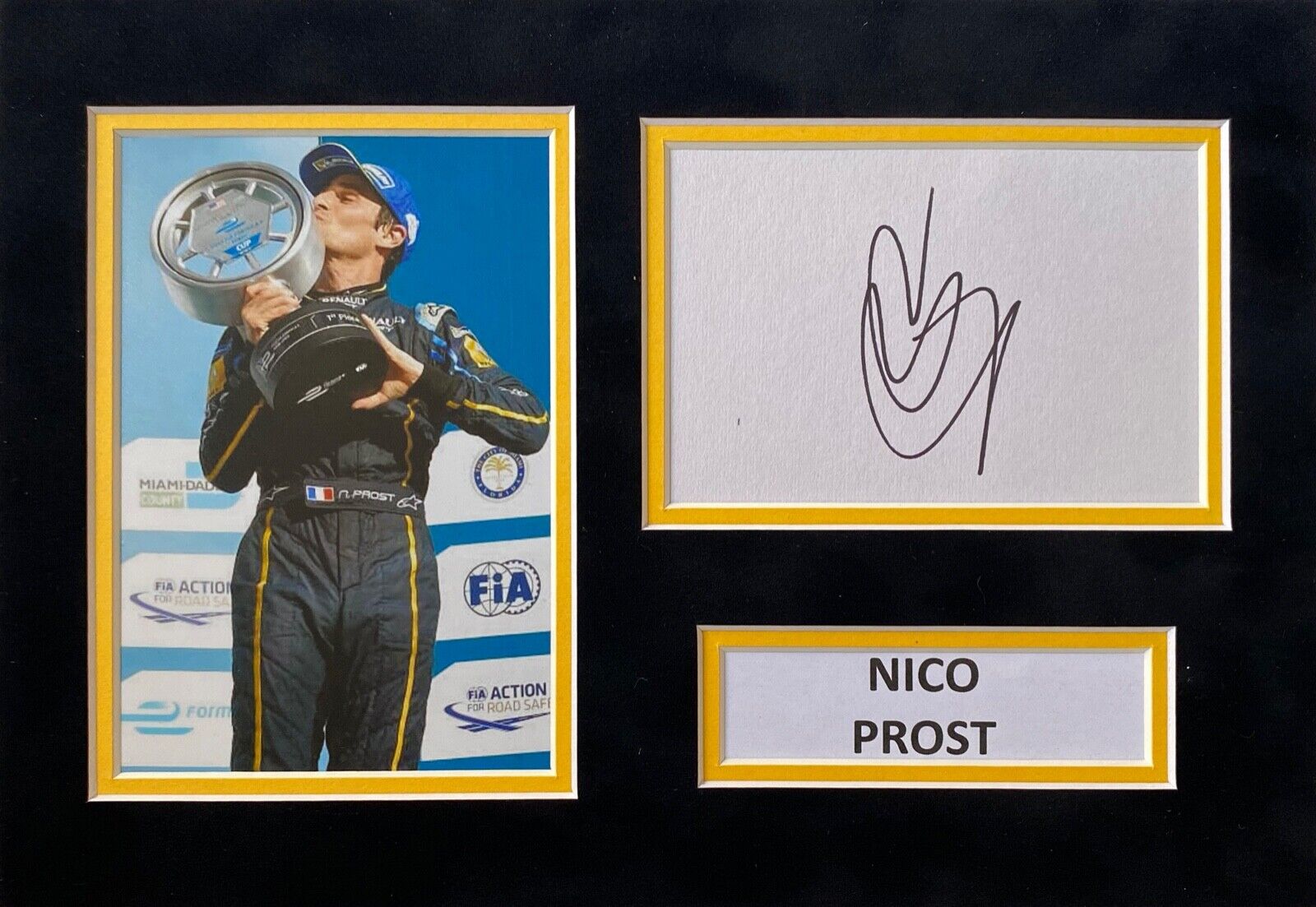 NICO PROST SIGNED A4 Photo Poster painting MOUNT DISPLAY RENAULT FORMULA E AUTOGRAPH RACING 1