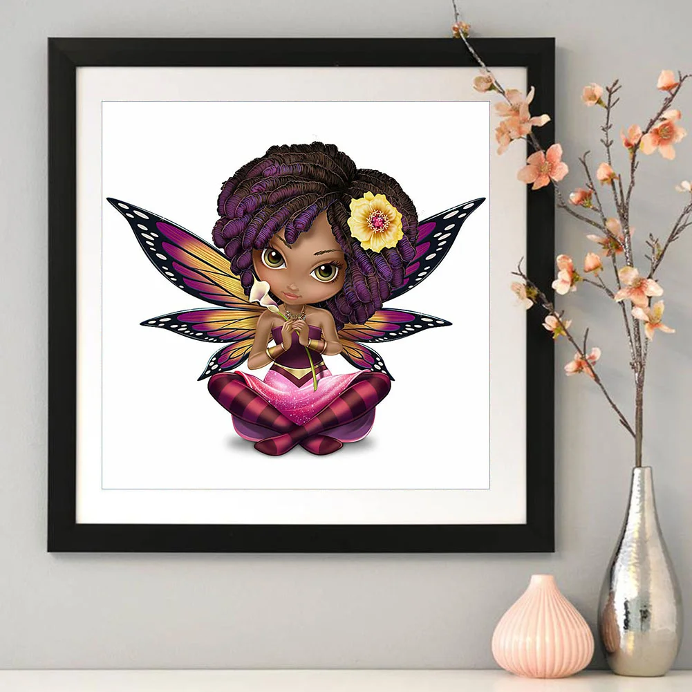 DIY 5D Diamond Painting Flower Elf Girl Full Round Drill Rhinestone (B855)