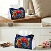 Diamond Painting Red Roses PU Leather Tissue Box for Napkin Holder