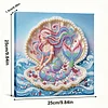 (25x25cm)DIY Mermaid Framed Handmade Pearl Painting Art Craft Kit Living Home Decor