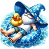 Swimming Gnome-18CT Stamped Cross Stitch 30*30cm/11.81*11.81in