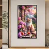 Flowers Cat - Diamond Painting - Full Round Drill (Canvas|40*70cm)