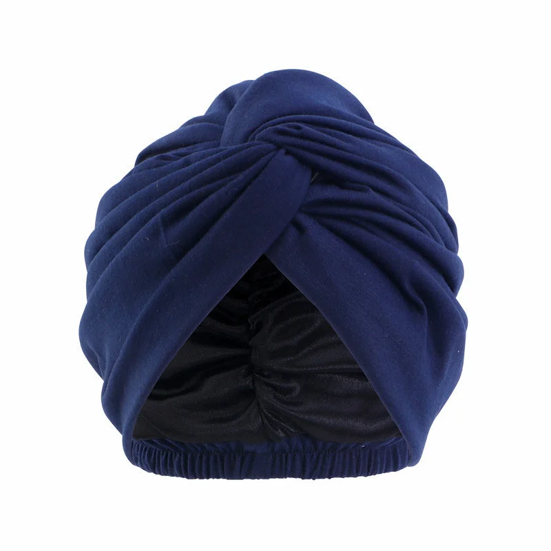 Women's Solid Color Twist Ball Folds Baotou  Hat