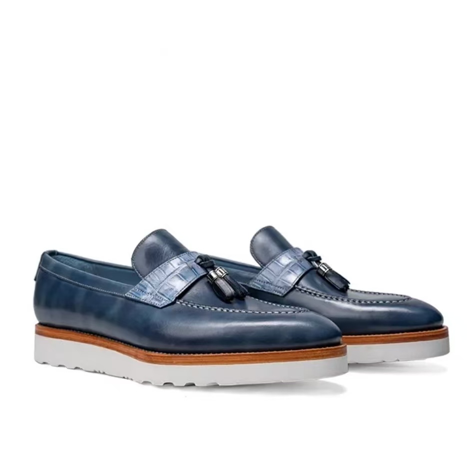 TV123 Prenium Calf-Skin + Crocodile Leather Dress Shoes/Loafer Shoes For Men GOOCCIO   