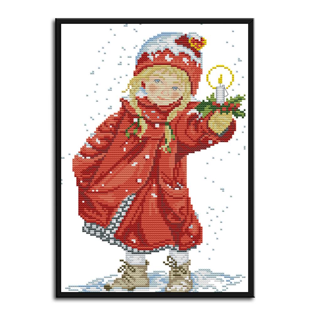

Christmas candle - 14CT Stamped Cross Stitch - 35*25cm, 501 Original